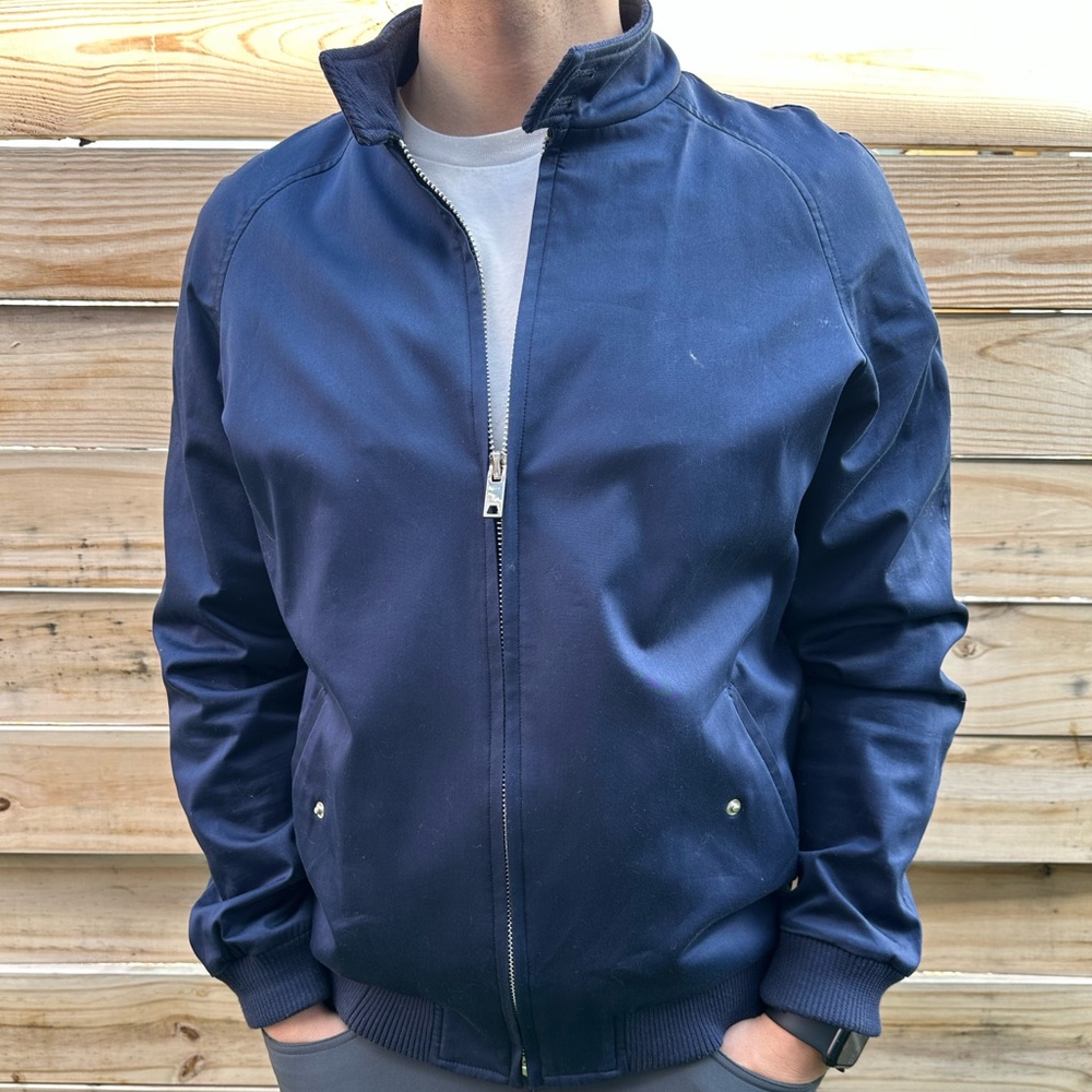 (Like new) State & Liberty - large - navy bomber jacket